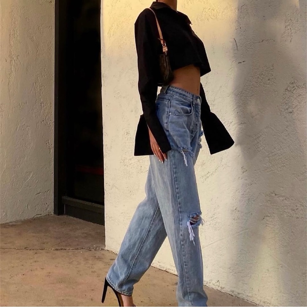NWT Local European Black Jordi Cropped Shirt